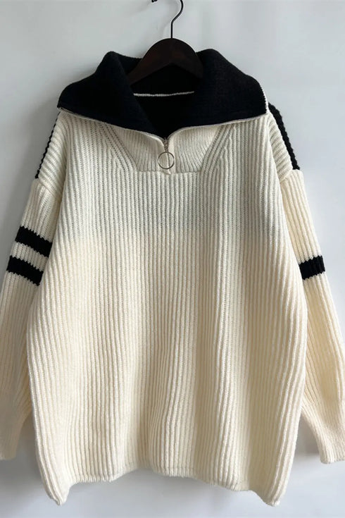 'Isolde' Knit Pullover Sweater - Celes Fashion